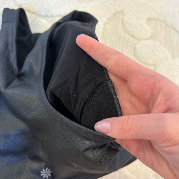 NEW Athleta Conscious High Neck Crop Bra Top-Shine Black - Picture 6 of 6